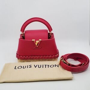Louis Vuitton Rattan Taurillon Capucines Handbag With Woven
